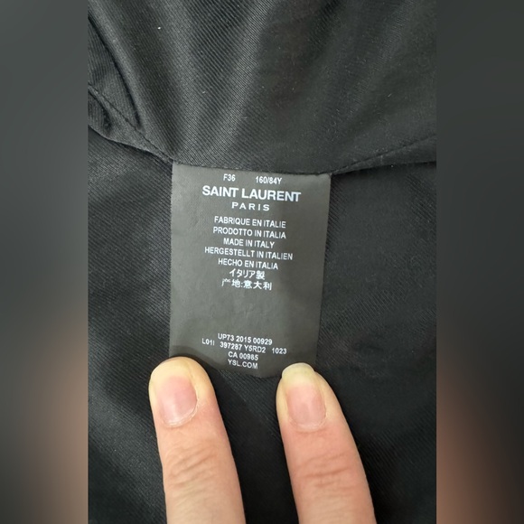 Yves Saint Laurent Black Leather Motorcycle Biker Jacket - Size 36 FR (small) - Picture 6 of 11